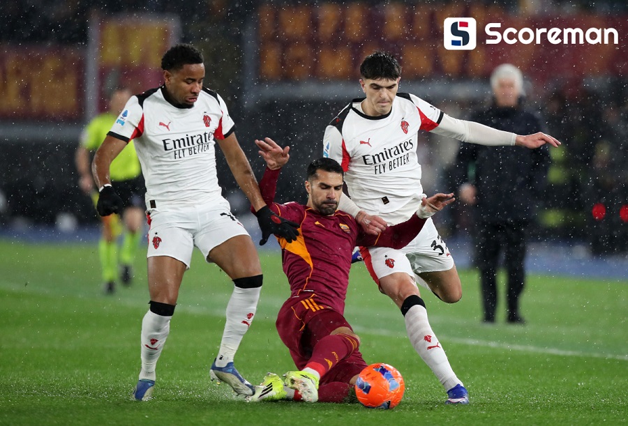 AC밀란, 로마와 1-1 무승부… 인터밀란과 승점차 5점으로 벌어져